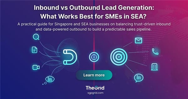 Inbound vs outbound lead generation visual for SMEs in Singapore and SEA.